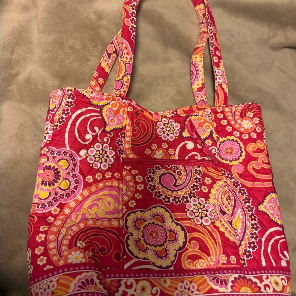 Lot of Two Vera Bradley Vibrant Paisley Tote and Purse Bag Set Pink - Picture 9 of 14